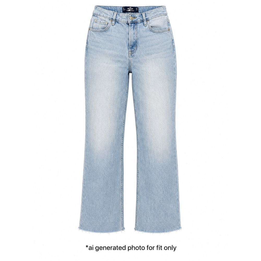 Hollister Ultra High-Rise Mom Jean Vintage Stretch Women 5R W27 L27 Light Blue